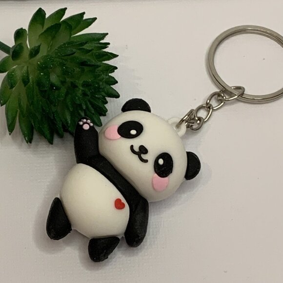 Panda Bear Keychain, Panda Keychain Gift Idea, Silly Animal Accessories, Panda - Picture 2 of 4